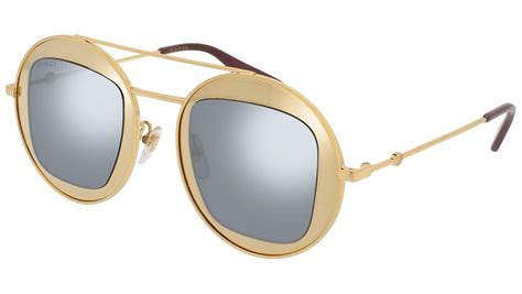 gucci gg0105s|Gucci Womens Round Gold Gold Brown Sunglasses GG0105S .